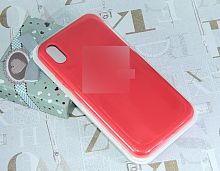 Чехол-накладка для iPhone XR SILICONE CASE закрытый красная (14) - фото