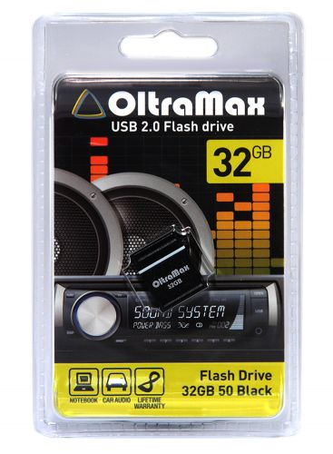 USB флэш карта 32 Gb USB 2.0 OltraMax Drive 50 mini черный оптом, в розницу Центр Компаньон фото 2