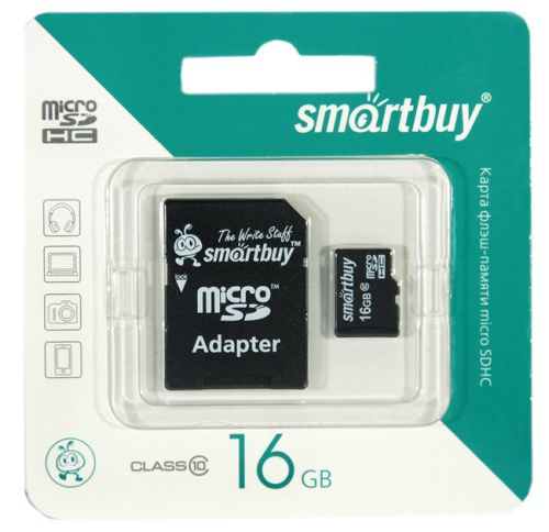 Карта памяти MicroSD 16 Gb Класс 10 Smart Buy адаптер оптом, в розницу Центр Компаньон фото 2