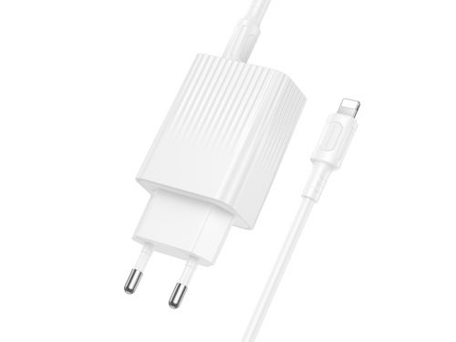 СЗУ Type-C BOROFONE BAS76A Source 1USB 3A PD30W QC3.0 кабель Apple 8Pin белый - оптовая продажа фото 3 СЗУ Type-C BOROFONE BAS76A Source 1USB 3A PD30W QC3.0 кабель Apple 8Pin белый - фото фото 3