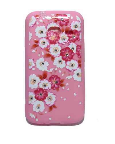 Чехол-накладка для Samsung J105 FASHION Розовое TPU стразы Вид 8 - фото