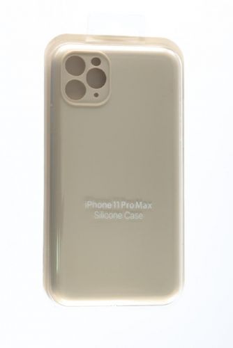 Чехол-накладка для iPhone 11 Pro Max SILICONE CASE Защита камеры кремовый (11) - фото
