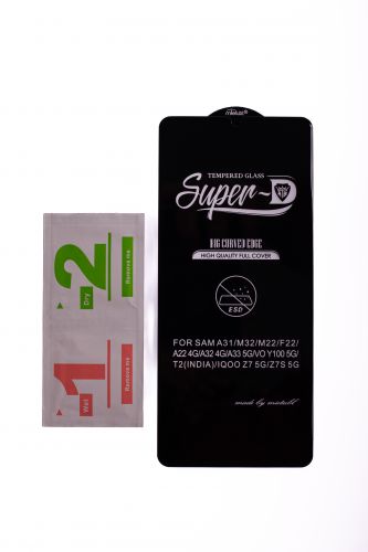 Защитное стекло для Samsung A22 4G/A31/A32/A33 VEGLAS Super-D коробка черный - фото фото 2