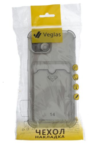 Чехол-накладка для iPhone 14 VEGLAS Air Pocket черно-прозрачный оптом, в розницу Центр Компаньон фото 4