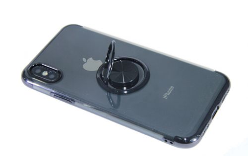 Чехол-накладка для iPhone X/XS ELECTROPLATED TPU КОЛЬЦО черный - фото фото 2