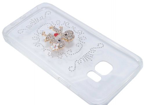 Чехол-накладка для SAMSUNG G935F S7 edge YOUNICOU NEW стразы поцелуй PC+TPU - фото