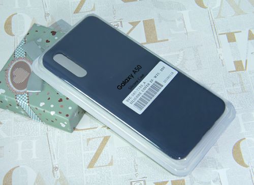 Чехол-накладка для Samsung A505F A50 SILICONE CASE закрытый темно-синий (8) - фото