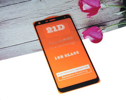 Защитное стекло для LG LMQ610NM Q7 FULL GLUE (желтая основа) пакет черный - фото