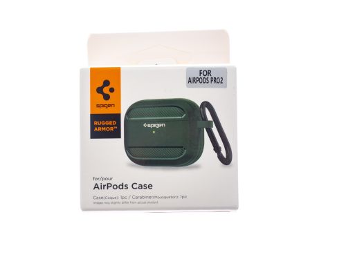 Чехол для наушников Airpods Pro 2 Spigen зеленый - оптовая продажа фото 5 Чехол для наушников Airpods Pro 2 Spigen зеленый - фото фото 5