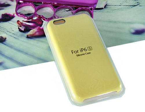 Чехол-накладка для iPhone 6/6S SILICONE CASE желтый (4) - фото