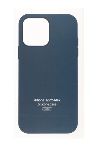 Чехол-накладка для iPhone 12 Pro Max SILICONE TPU поддержка MagSafe темно-синий коробка оптом, в розницу Центр Компаньон фото 4