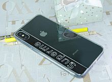 Чехол-накладка для iPhone X/XS SUPERME TPU черный  - фото