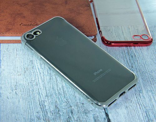 Чехол-накладка для iPhone 7/8/SE ELECTROPLATED TPU DOKA серебро оптом, в розницу Центр Компаньон фото 2