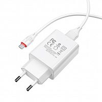 Купить СЗУ USB 3.0A BOROFONE BA21A Long Journey QC3.0 18W кабель Micro белый оптом, в розницу в ОРЦ Компаньон