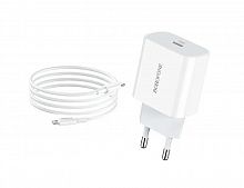 СЗУ Type-C 3.0A BOROFONE BA38A Plus Speedy PD20W кабель Apple 8 Pin белый - фото