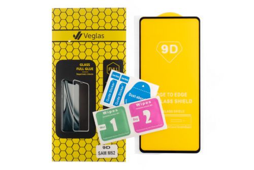 Защитное стекло для Samsung M525F M52 FULL GLUE VEGLAS YELLOW картон черный - фото фото 2