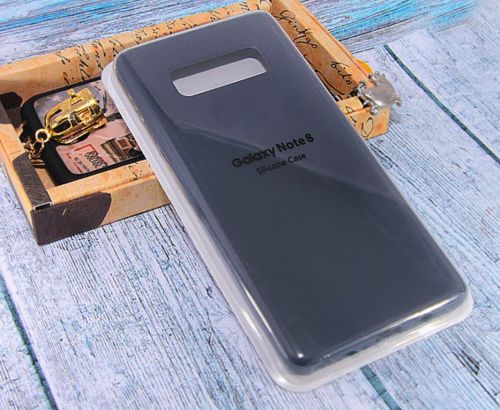 Чехол-накладка для Samsung N950F Note 8 SILICONE CASE закрытый темно-синий - фото