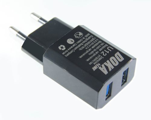 СЗУ USB 1.2A DOKA S-Line U12 черный коробка оптом, в розницу Центр Компаньон фото 3