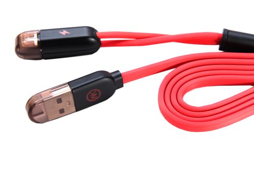 Кабель USB 2в1 MicroUSB-Lightning 8Pin WK красный оптом, в розницу Центр Компаньон фото 3