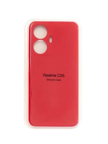 Чехол-накладка для REALME C55 VEGLAS SILICONE CASE закрытый красный (1) оптом, в розницу Центр Компаньон