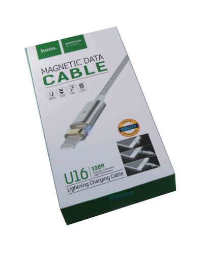 Кабель USB Lightning 8Pin HOCO U16 Magnetic absorption 1.2m серебро - оптовая продажа фото 4 Кабель USB Lightning 8Pin HOCO U16 Magnetic absorption 1.2m серебро - фото фото 4
