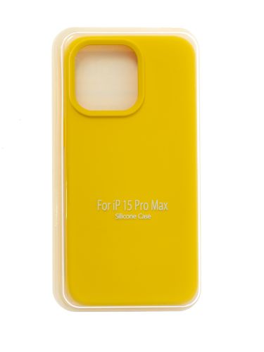 Чехол-накладка для iPhone 15 Pro Max SILICONE CASE закрытый желтый (4) оптом, в розницу Центр Компаньон