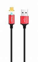 Кабель USB Lightning 8Pin HOCO U28 Magnetic 1м красный - фото