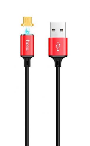 Кабель USB Lightning 8Pin HOCO U28 Magnetic 1м красный - фото