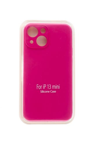 Чехол-накладка для iPhone 13 Mini VEGLAS SILICONE CASE Защита камеры малиновый (54) - фото