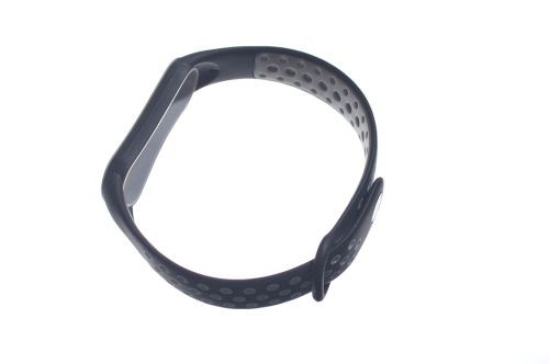 Ремешок для Xiaomi Band 5/6 Sport Отверстия черно-серый оптом, в розницу Центр Компаньон фото 2