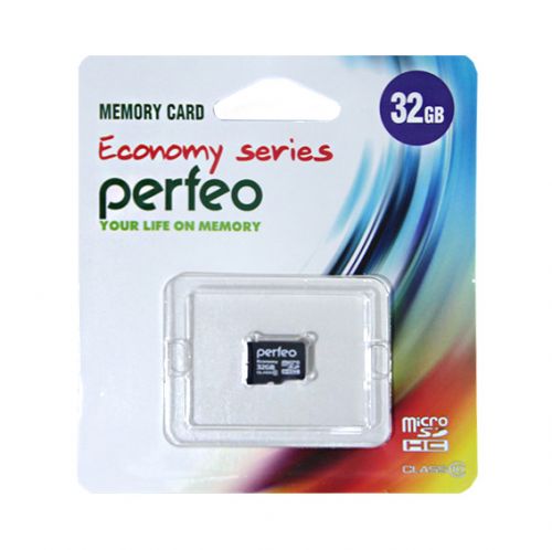 Карта памяти MicroSD 32 Gb Класс 10 Perfeo High-Capacity economy без адаптера - фото