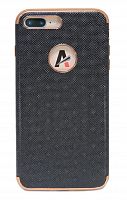 Чехол-накладка для iPhone 7/8 Plus  ANYLAND TPU+Кожа Фактура черный - фото
