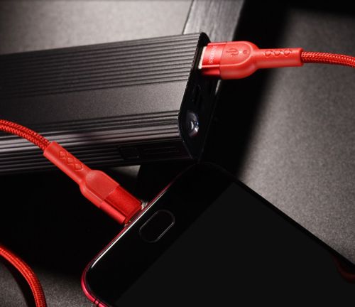 Кабель USB-Micro USB BOROFONE BU17 Starlight 2.4A 1.2м красный оптом, в розницу Центр Компаньон фото 2