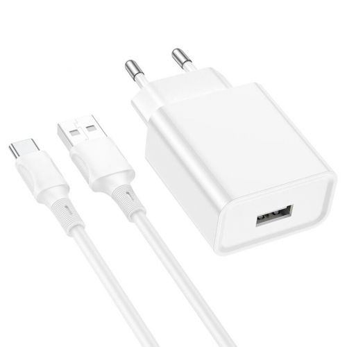 СЗУ USB 2.1A BOROFONE BA74A Aspirer кабель Type-C белый - оптовая продажа фото 3 СЗУ USB 2.1A BOROFONE BA74A Aspirer кабель Type-C белый - фото фото 3