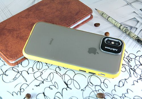 Чехол-накладка для iPhone X/XS METAL LENS TPU+PC желтый оптом, в розницу Центр Компаньон фото 3