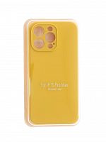 Чехол-накладка для iPhone 15 Pro Max VEGLAS SILICONE CASE Защита камеры желтый (4) - фото