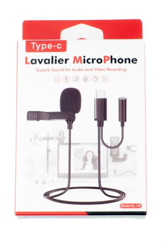 Петличный микрофон LAVALIER GL-140 Type-C 2в1 черный оптом, в розницу Центр Компаньон фото 3