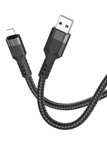 Кабель USB Lightning 8Pin HOCO U110 2.4A 1.2м черный оптом, в розницу Центр Компаньон фото 2