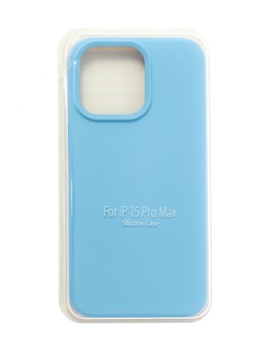 Чехол-накладка для iPhone 15 Pro Max SILICONE CASE закрытый сиренево-голубой (5) оптом, в розницу Центр Компаньон