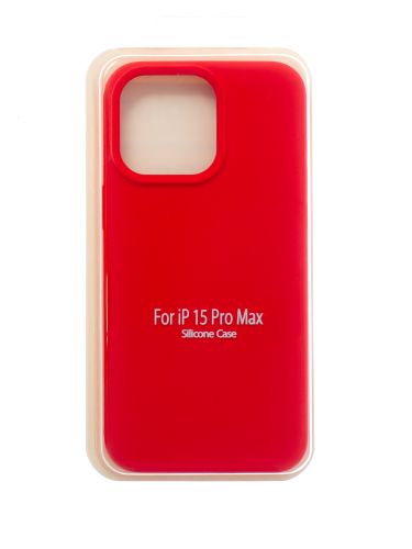 Чехол-накладка для iPhone 15 Pro Max SILICONE CASE закрытый красный (14) оптом, в розницу Центр Компаньон
