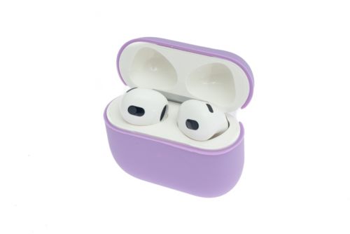 Чехол для наушников Airpods 3 Silicone без карабина сиреневый - фото