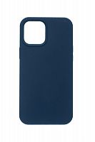 Чехол-накладка для iPhone 12 Pro Max SILICONE TPU поддержка MagSafe темно-синий коробка - фото