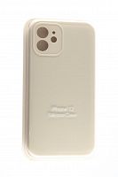Чехол-накладка для iPhone 12 SILICONE CASE Защита камеры кремовый (11) - фото