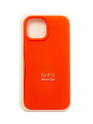 Чехол-накладка для iPhone 15 SILICONE CASE закрытый оранжевый (13) оптом, в розницу Центр Компаньон