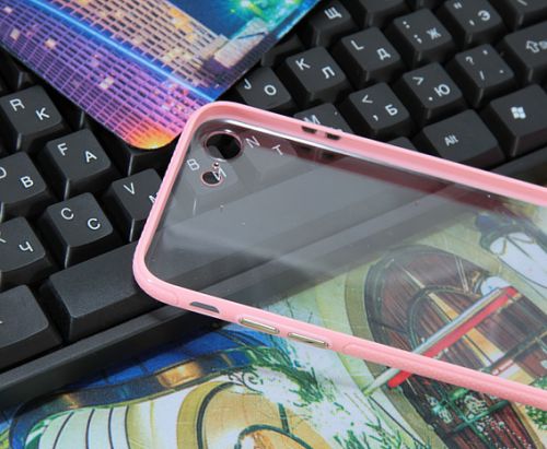 Чехол-накладка для iPhone 6/6S JZZS NEW Acrylic TPU+PC пакет розовый оптом, в розницу Центр Компаньон фото 3