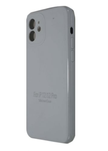 Чехол-накладка для iPhone 12 VEGLAS SILICONE CASE Защита камеры (9) белый  - фото