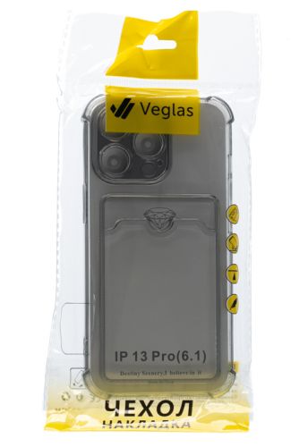 Чехол-накладка для iPhone 13 Pro VEGLAS Air Pocket черно-прозрачный оптом, в розницу Центр Компаньон фото 4