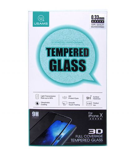 Защитное стекло для iPhone X/XS/11 Pro 3D Full Coverage USAMS US-BH373 черный - фото фото 2