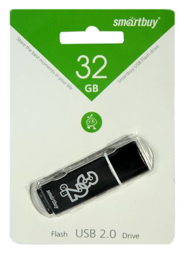 USB флэш карта 32 Gb USB 2.0 Smart Buy Glossy черный оптом, в розницу Центр Компаньон фото 2