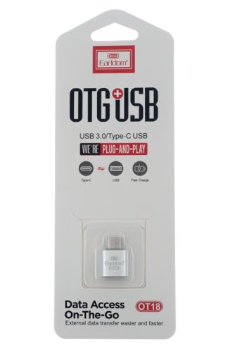 Адаптер USB Type-c OTG EarlDom OT-18 серебро оптом, в розницу Центр Компаньон фото 3